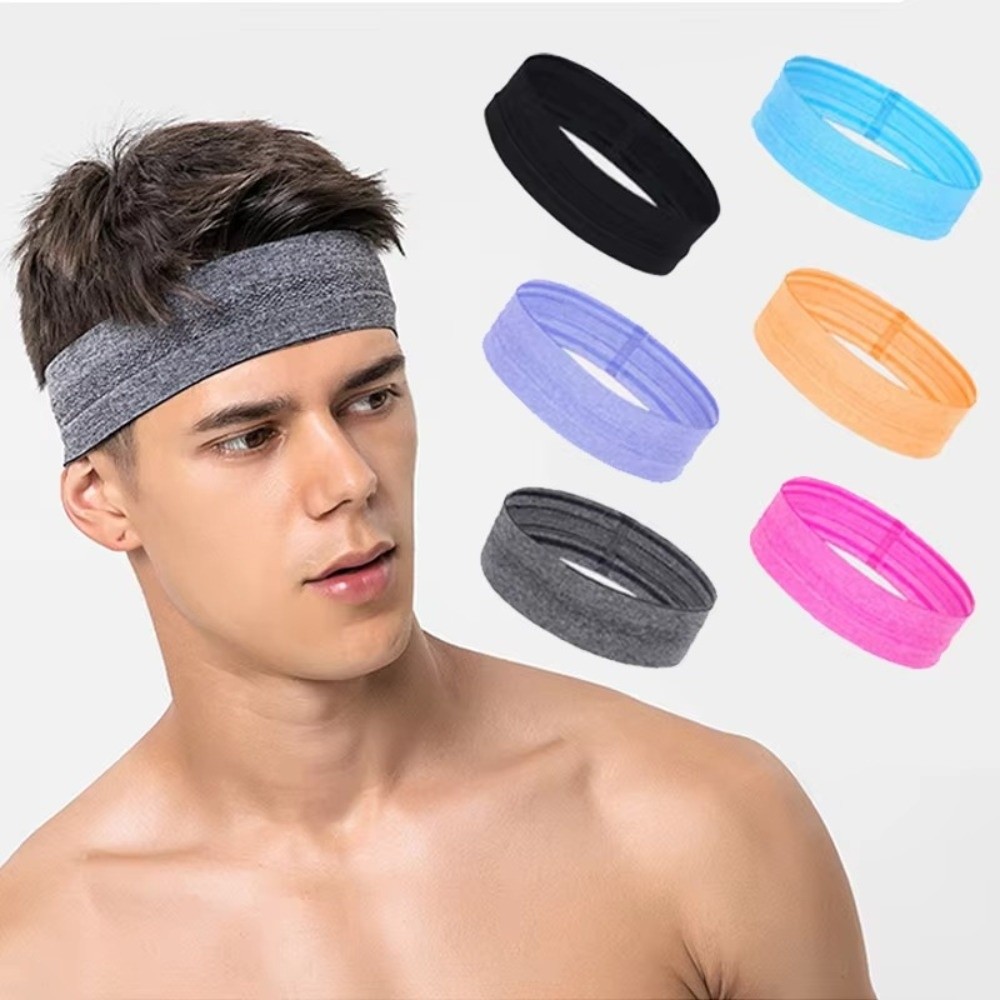 New Elastic Sports Headband Non-Slip Sweat Absorbing Fitness Headband Breathable Multicolors Yoga Headband for Men Women