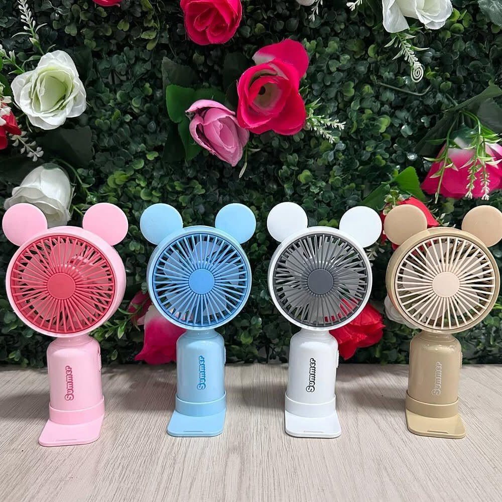 Mini Handheld Fan, 2 Speed Settings, LED Color Light