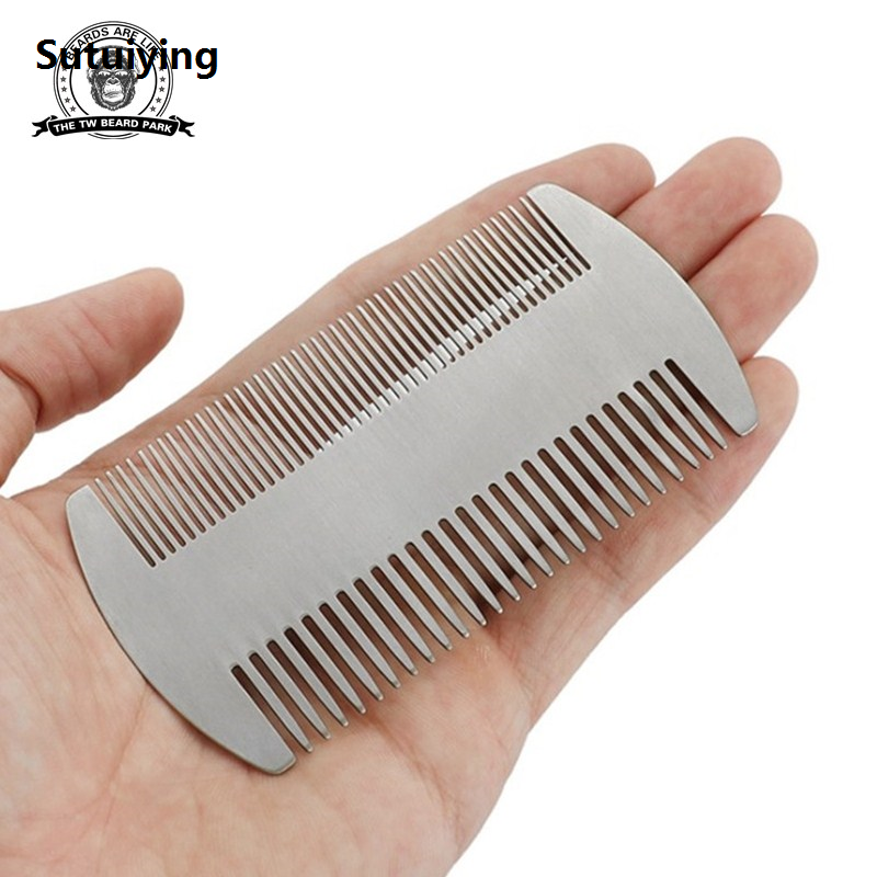 Sutuiying 1pcs Metal Hair Beard Comb EDC Size Steel Perfect for Wallet Hot Selling and Pocket Anti-Static Dual Action Beard Comb Hair Styling