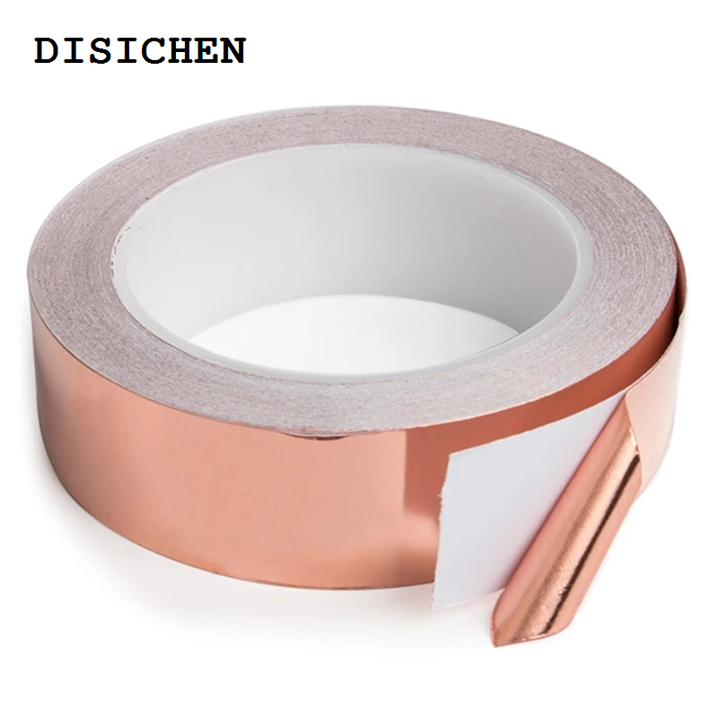 DISICHEN Luxury Tape YX 10M Single-sided Conductive Copper F Tape Mask Electromagnetic Shield Eliminate EMIAnti-static Repair Adhesive Tape