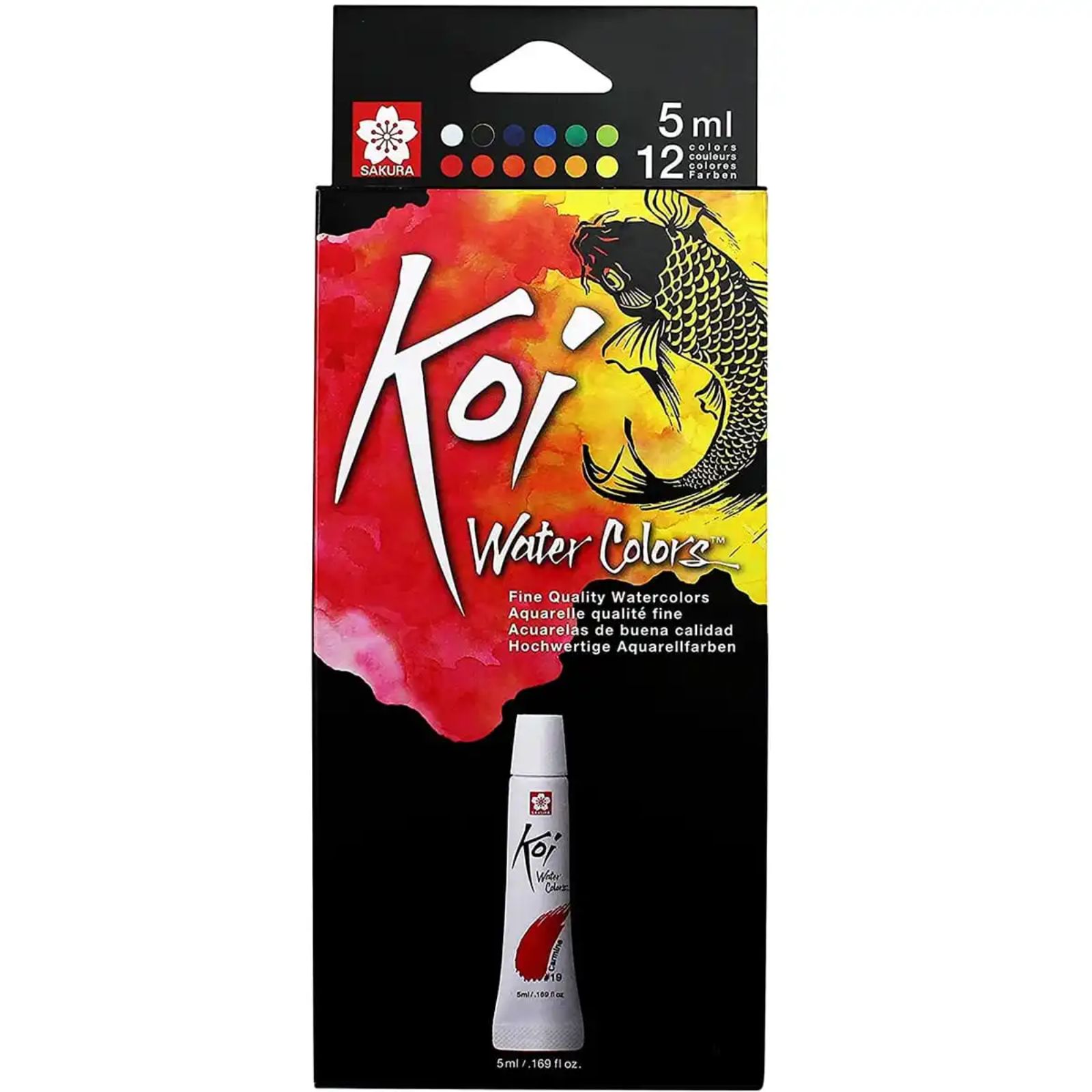 Sakura Koi Watercolors Tubes Set, Assorted 12 Colors Each 5ML (Made In Japan)