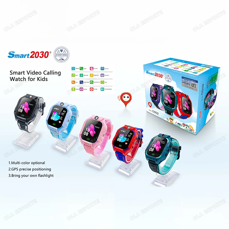 Bizzy Kid Smart Watch 2025 New Smartwatch For Children Sos Call Phone Camera Voice Chat Photo Boy Girl Gift Color Screen C002