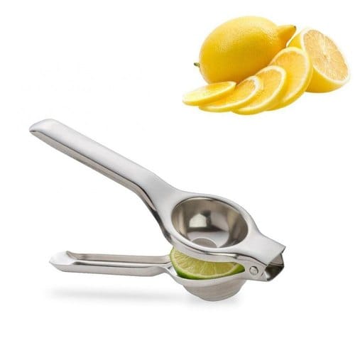 Stainless Steel Lemon Squeezer With Bottle Opener - Citrus Juicer, Hand Press for Mini Citrus Fruits Silver Color