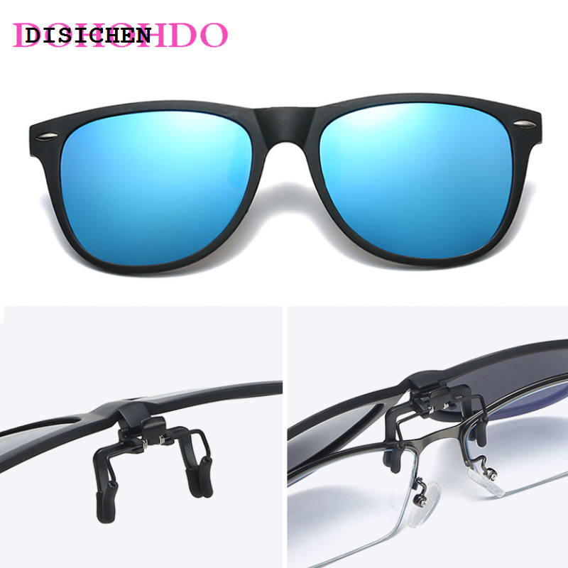 DISICHEN Hot Selling Men Women Polarized Sunglasses Color-Changing Rimless Rectangle Clip On Glasses UV400 Eyewear Day And Night Vision Eyeglasses