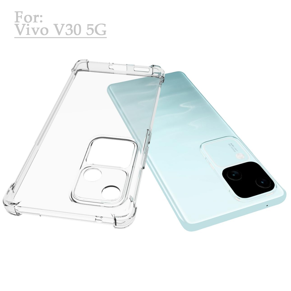 Case for Vivo V30 5G - Clear Airbag Shockproof TPU Transparent Soft Silicone Phone Back Cover