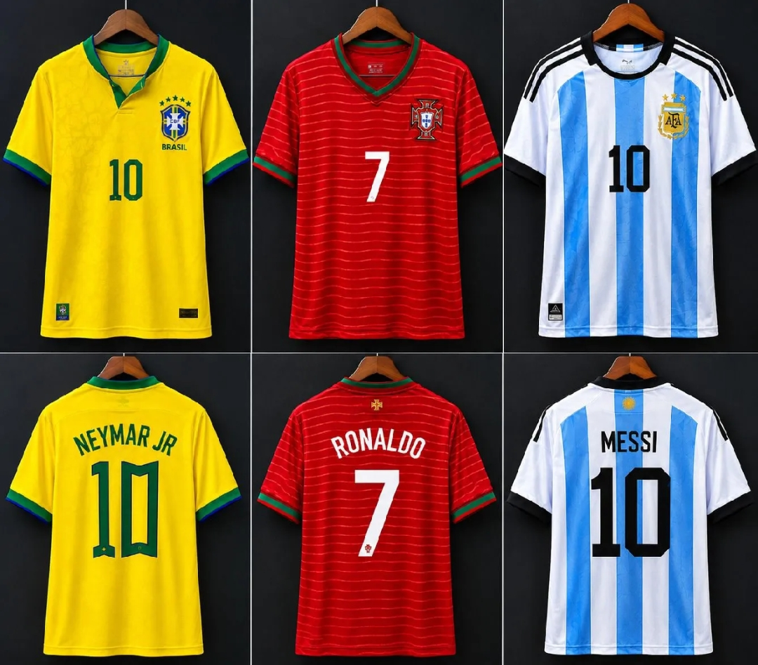 Premium Football Team Jersey For Men | For Women | Brazil | Portugal | Argentina | Germany FIFA World Cup
