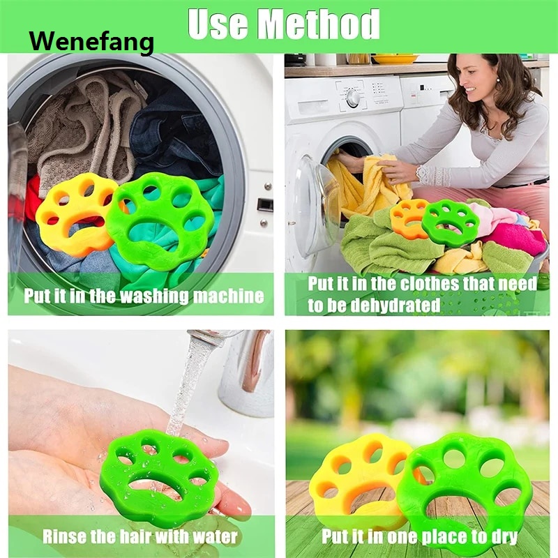 Wenefang transparent bag 2/6Pcs Pet Hair Remover for Laundry, Reusable Dog Hair Remover Laundry Sponge, Pet Dryer Sponge Balls for Clothes/Bedding
