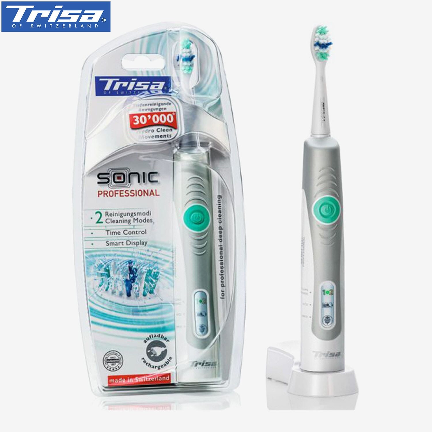 Trisa Sonic Professional Electric Toothbrush Clean And Massage Modes