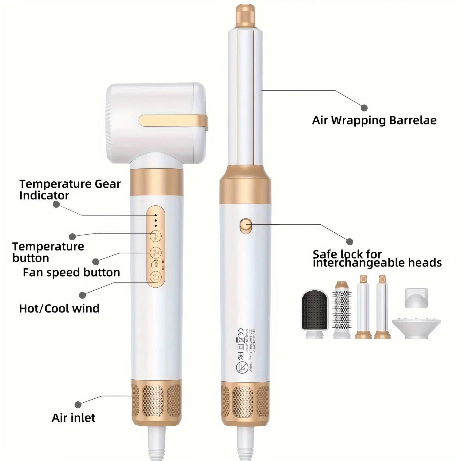 Vylon Tinsol 7 In 1 Hair Dryer Brush Brushless High Speed Hair Dryer with Diffuser Ionic Blow Dryer Hot Air Styling Comb Hair Curler