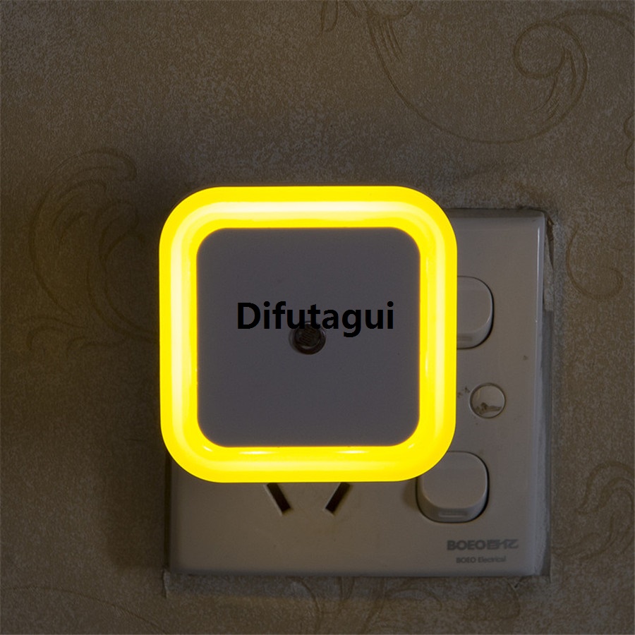 Difutagui Emergency light plug Europe and the United States feeding baby bedside lamp square novelty night Bargain price light control light] [hot new product release North Eddie mini sensor light baby children