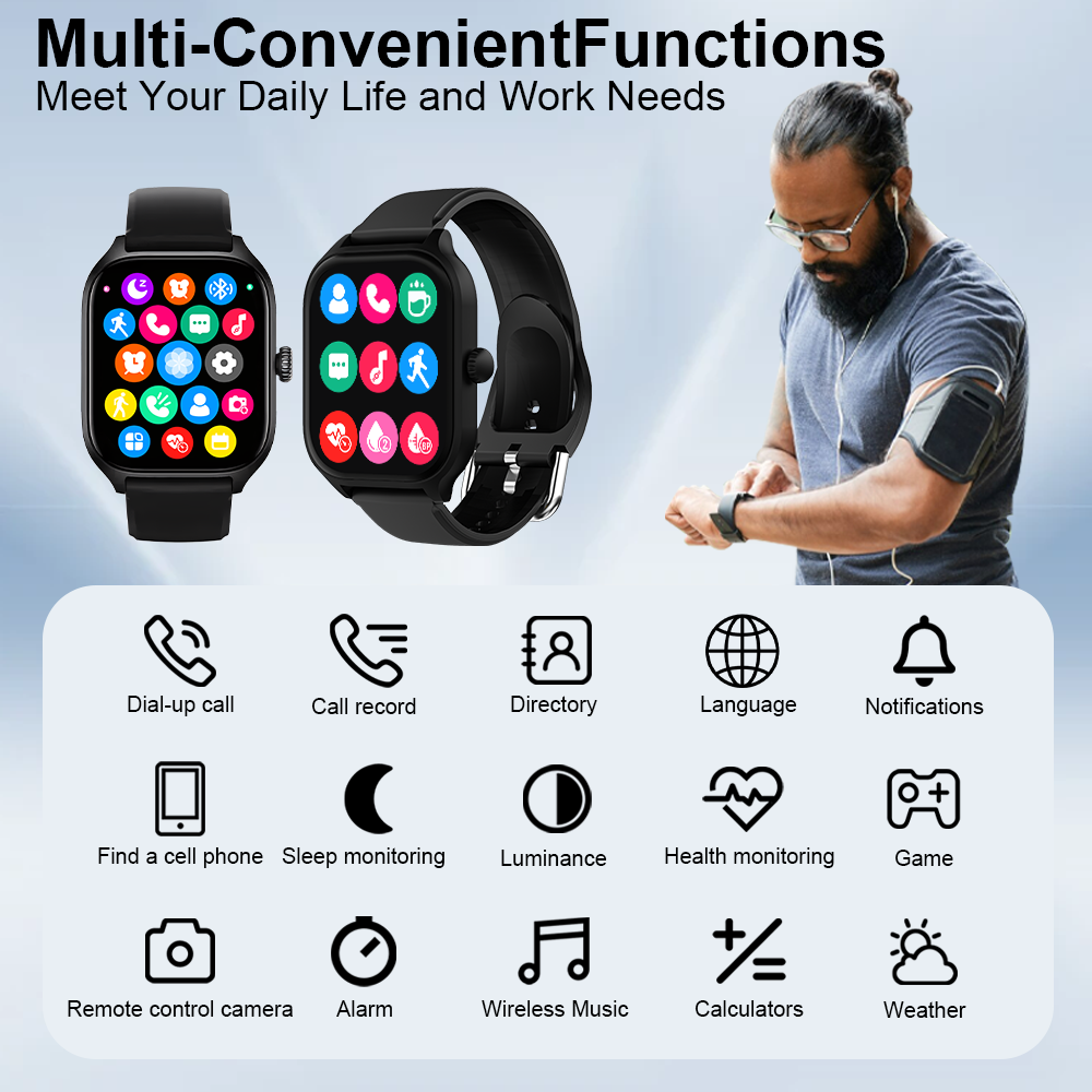 Linman LAXASFIT 2024 New Fashion Smart Watch Heart Rate Monitor Sports2025 New Fitness Watch Waterproof Voice Call Smart Watch for Android IOS