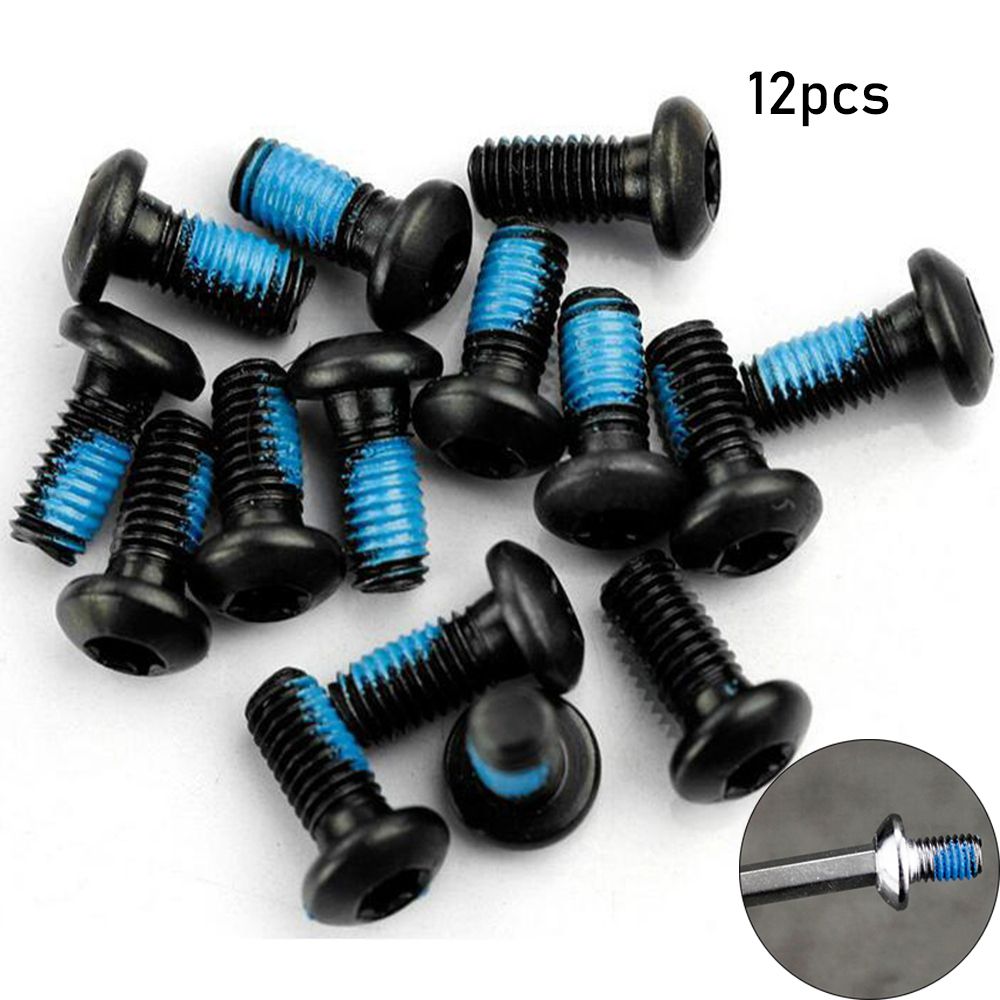 12pcs M5*0.8P MTB Cycling Parts Stainless Steel Rotor Bolt Cycle Bicycle Screws Brake Disc Bolts Mountain Bike Accessories