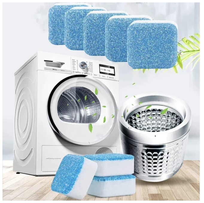 12Pcs Washing Machine Cleaning Effervescent Tablets Solid Deep Cleaning Remover Tablets