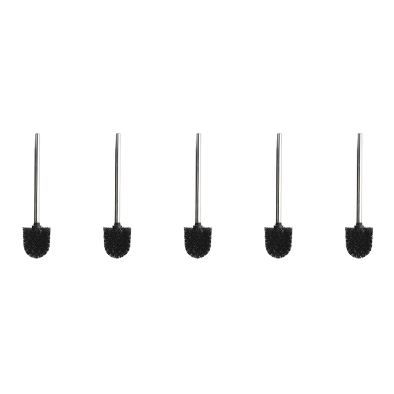 5X Replacement Stainless Steel WC Bathroom Cleaning Toilet Brush Black