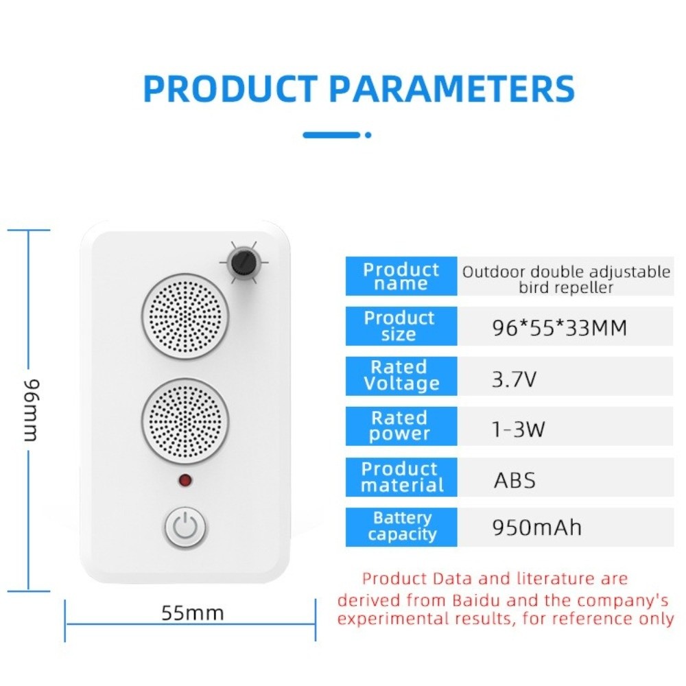 Portable Plastic Bat Repeller Devices Small Size Electronic Animal Trap Rechargeable Bird Ultrasonic Deterrent Farm Warehouse