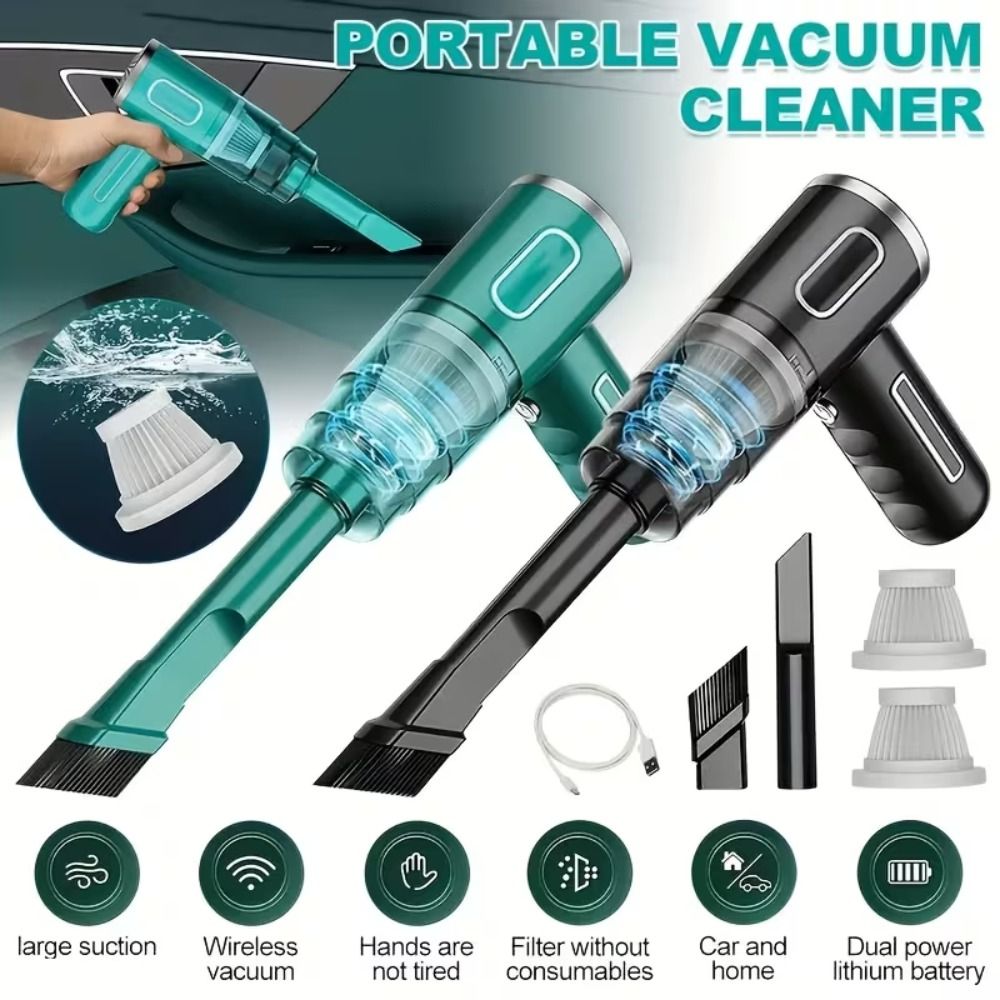 Ultra-, Portable Cordless Handheld Vacuum, Powerful Suction for Car and Home Cleaning