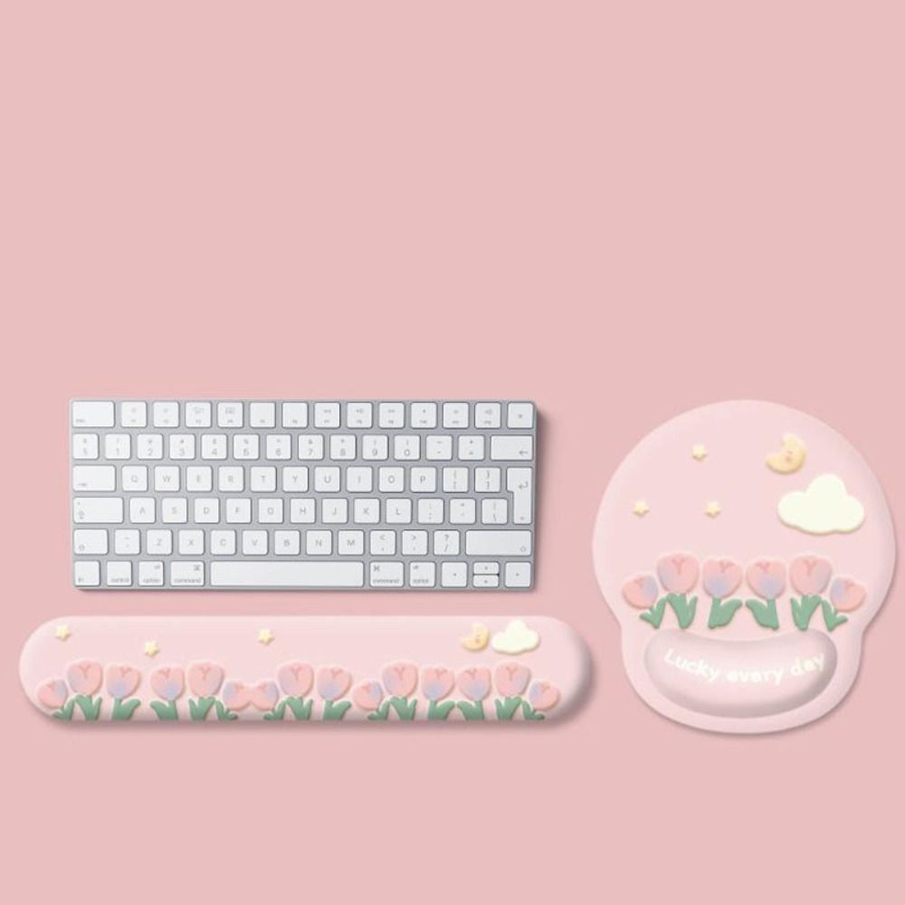 Creative Tulip Wrist Rest Mouse Pad Rubber Ergonomic Hand Support Mouse Mat Non Slip Cartoon Office Accessories Universal