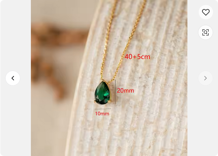 Necklace Stainless Steel Oval Shape Water Drop Zircon 12 Month Birthstone Pendant PVD 18k Gold Plated Fashion Necklace for Women 1Pcs