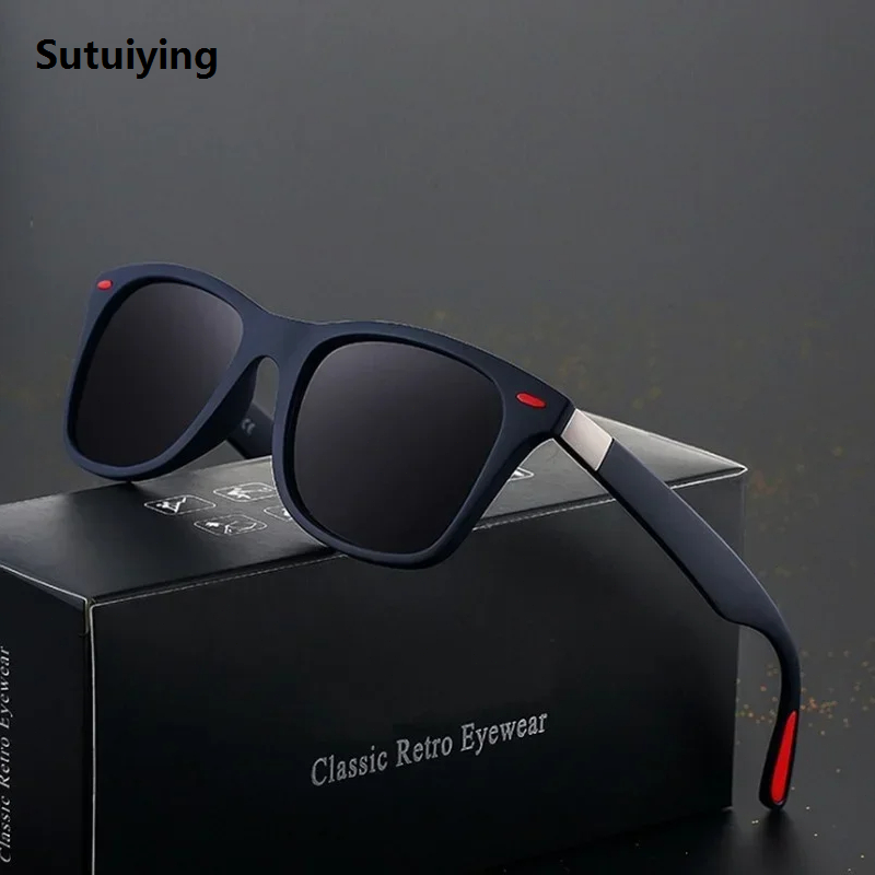 Sutuiying Polarized Sunglasses Unisex Rectangle Vintage Sunglasses Design High Quality Retro Sun Glasses Man Eyeglass Casual Goggles UV400 Eyewear