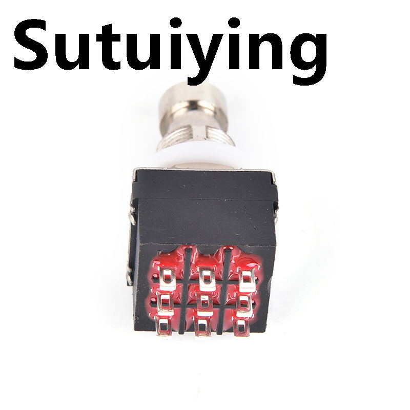 Sutuiying 1pc 9-pin 3PDT Guitar Effects Pedal Box Stomp Hot Selling Foot Metal Switch True Bypass Black