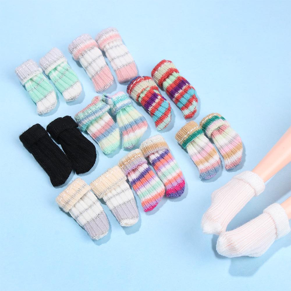 New Multistyles Stripe Doll Socks Cute Mini Ob11 Doll Stocking DIY Christmas Gift For 1/3 1/4 1/6 1/12 Dolls