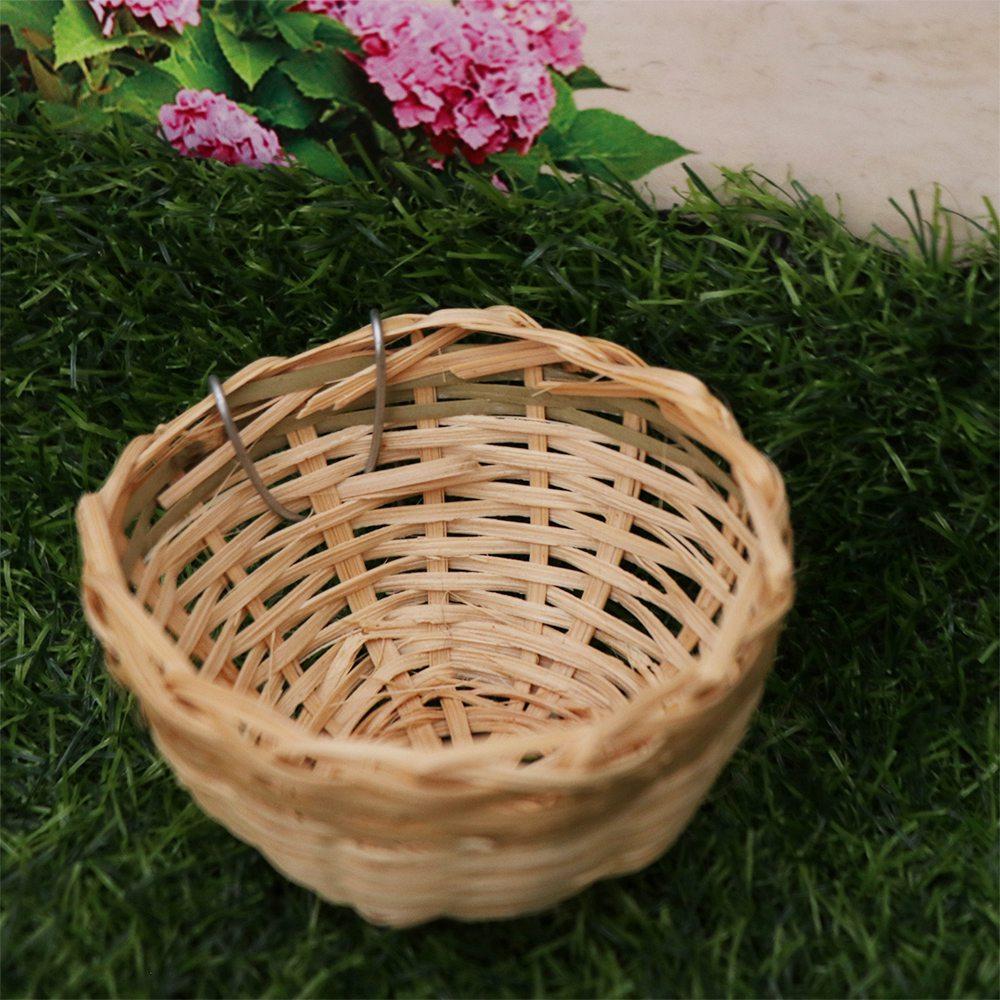 2Pcs Nature Craft Handmade Bird House Hanging Bamboo Parakeet House Garden Decor Small Canaries Hut Rest
