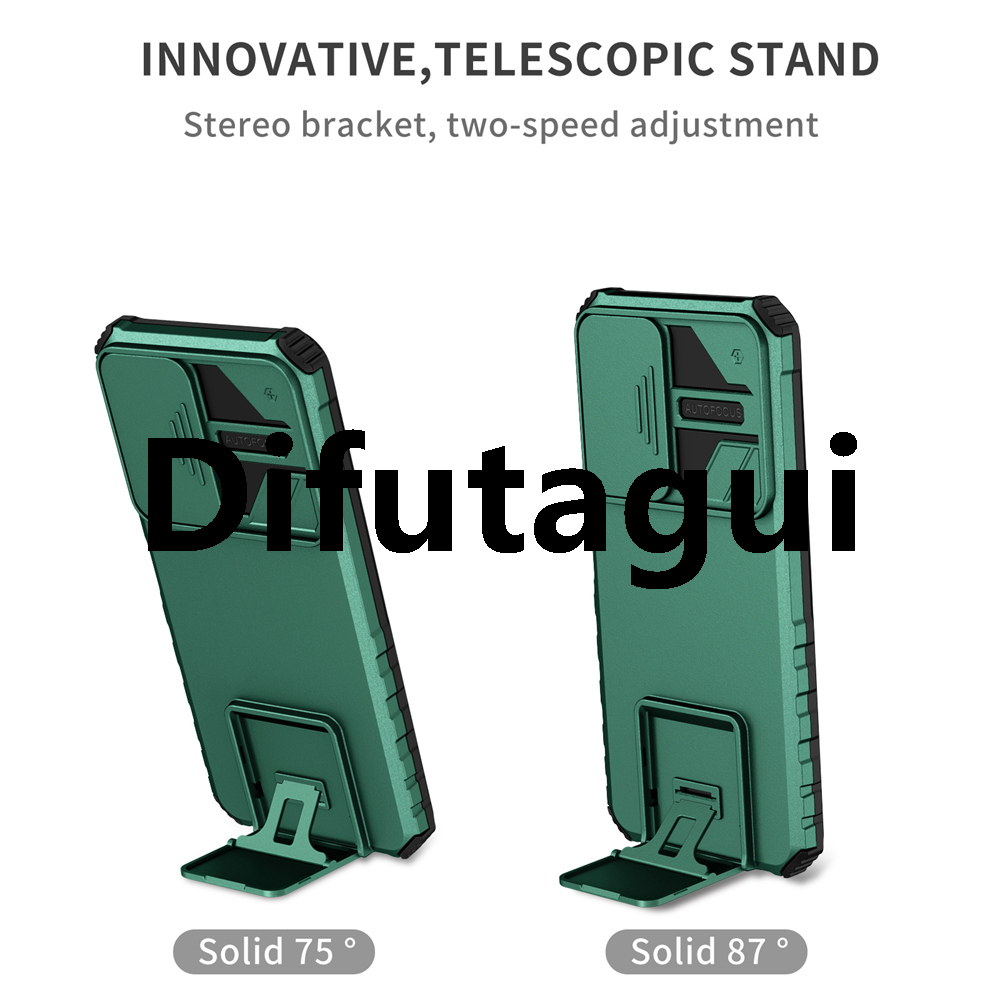 Difutagui Fashion VIVO Y17S स्लाइड पुश पुल क्यामेरा लेन्स सुरक्षा लाइभ स्ट्यान्ड फोन ब्याक कभरको लागि VIVO Y17S को लागि KEYSION शकप्रूफ आर्मर केस