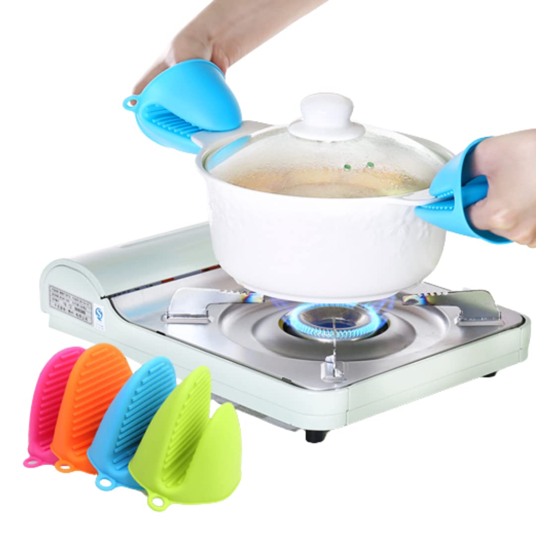Silicone Heat Resistant Hot Pot Catcher Glove Hand Clip - Set Of 2
