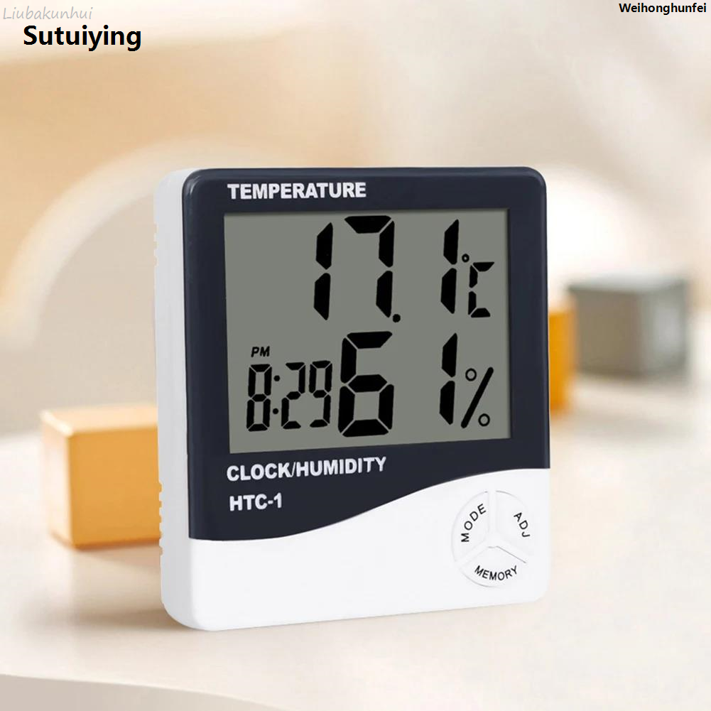 Sutuiying Digital Humidity Meter LCD Display Temperature Gauge Measuring Moisture Hot Selling for Indoor Outdoor for Home Room for Weather Air Quality