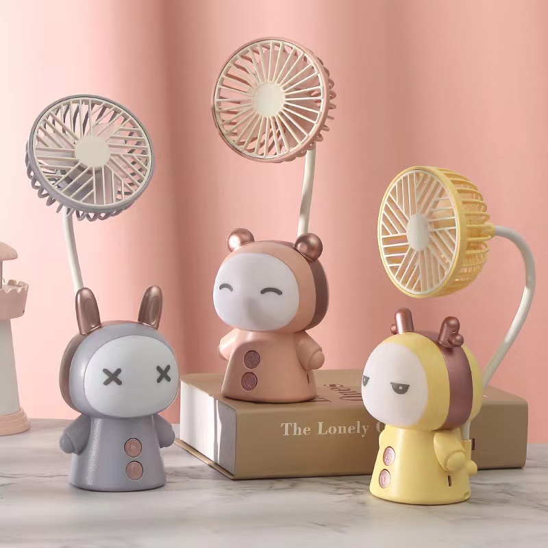 New Mini Fan 2024 With Varieties Of Light Options, USB Rechargeable