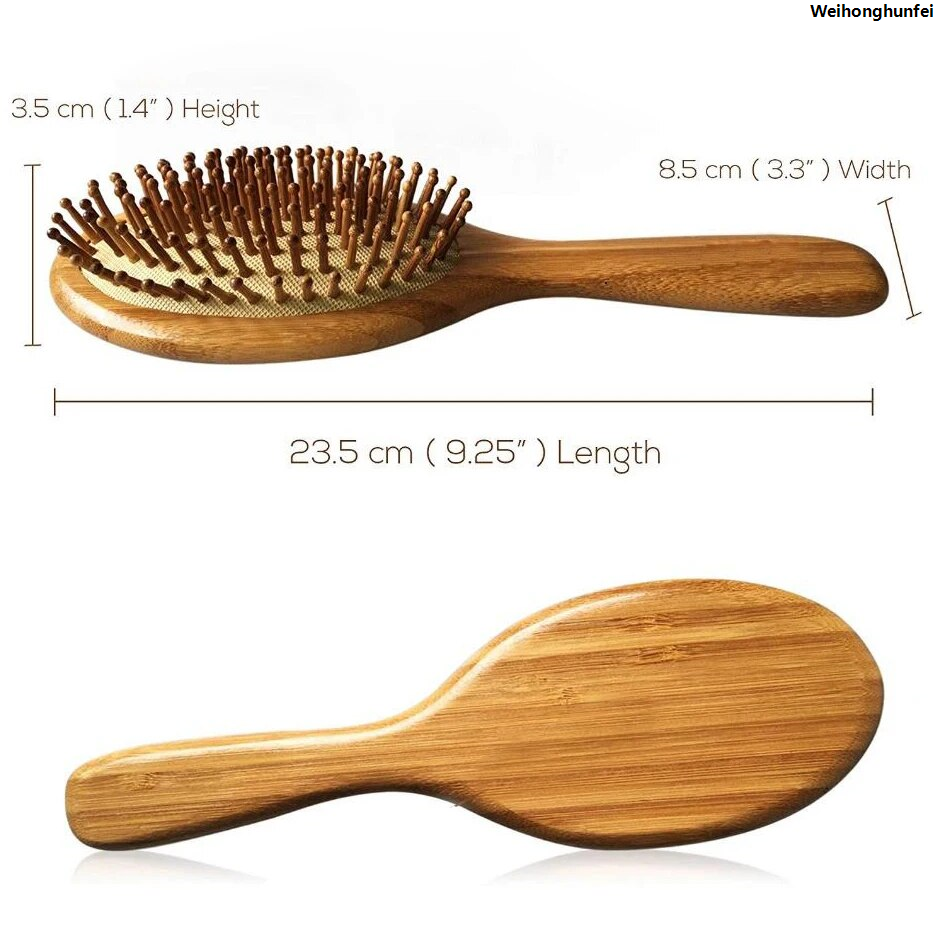 WeihonghunfeiD50 Bamboo Hair Brush Wood promotes hair brush bamboo wood premium hair growth to prevent hair loss and comb teeth New