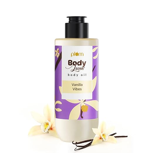 Plum BodyLovin' Vanilla Vibes Body Oil | Intense Moisture & Instant Glow | Long Lasting Warm Vanilla Fragrance | Non-Greasy & Lightweight | Soft & Nou