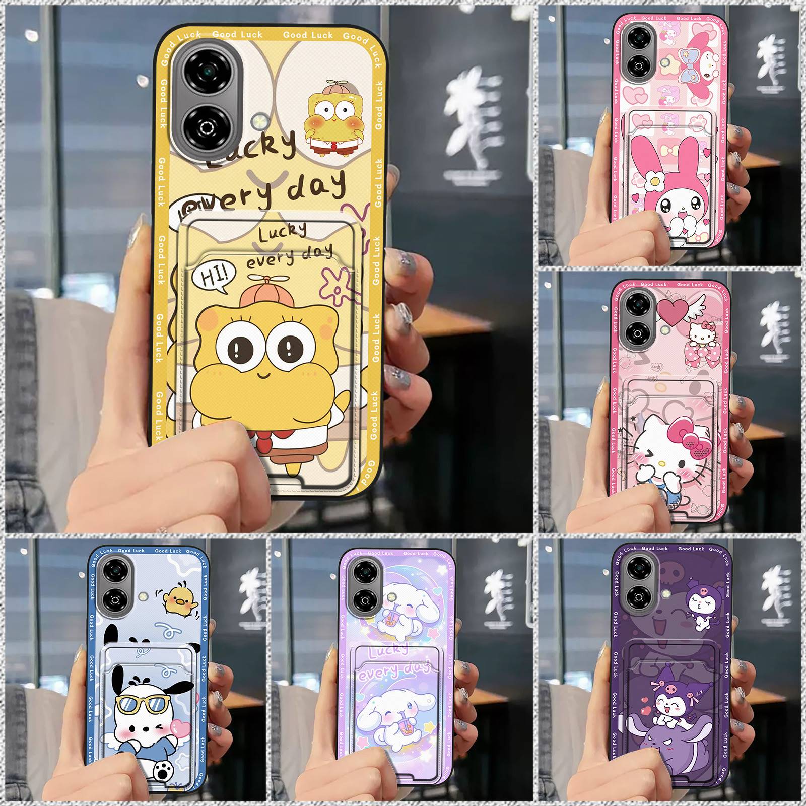 Card slot Anti-dust Phone Case For ZTE Blade A35e 6GB RAM 64GB Soft case Cover TPU Graffiti Fashion Design Back Cover