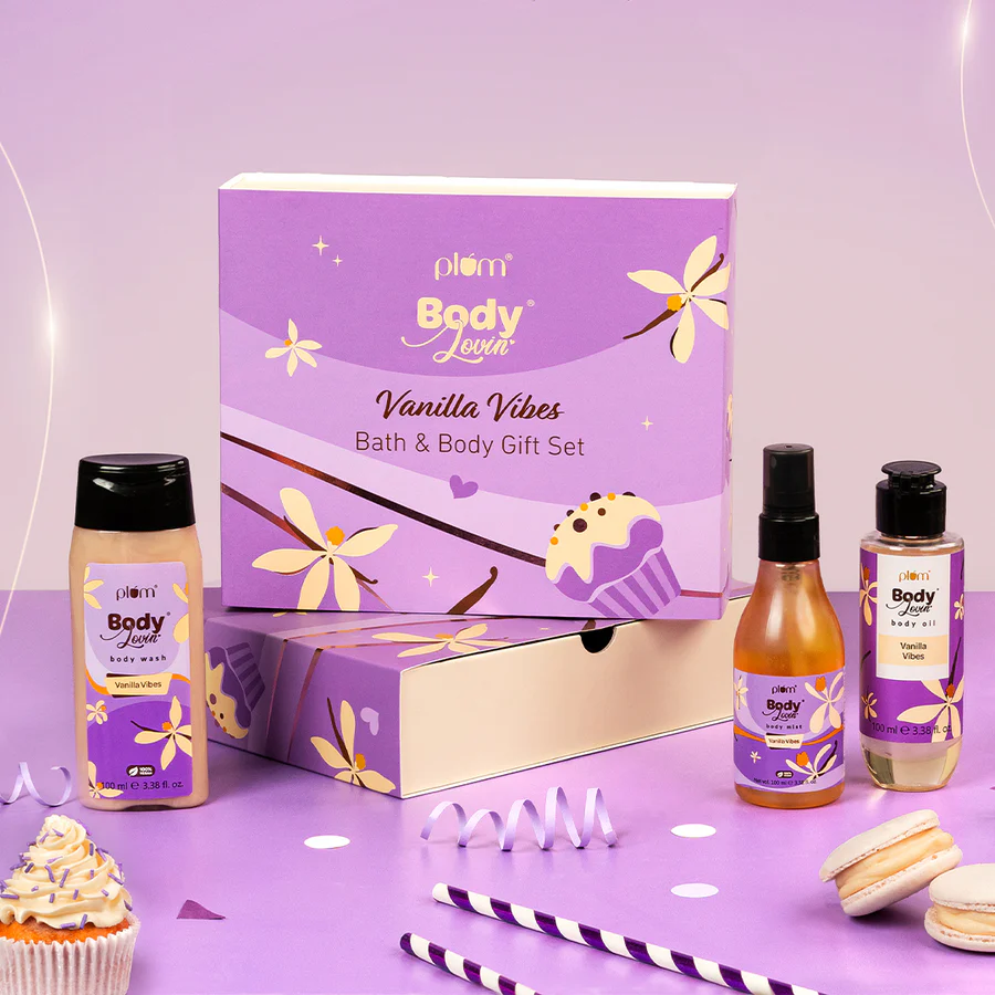 Plum Goodness Vanilla Vibes Bath & Body Gift Set by Plum BodyLovin' ( 3 Sets)