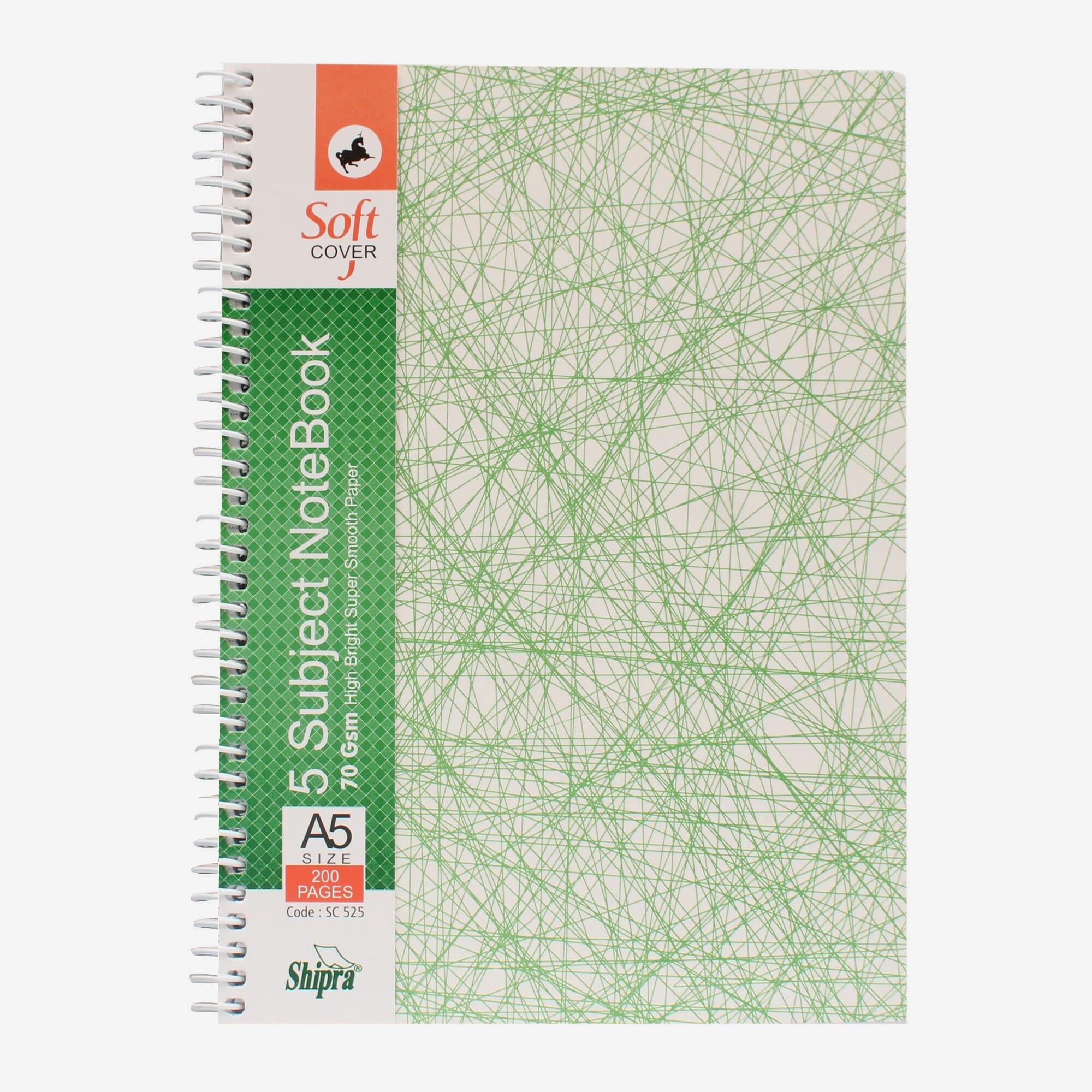 Green Shipra A5 Soft Cover 5 Subject Note Book | Diary
