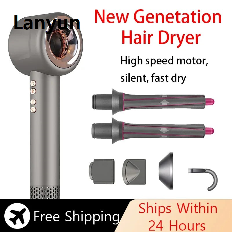 Lanyun Professional Leafless Hair Dryer 110V/240V Negative Ionic 2025 New Hair Dryer Hot/ Cold Blow Dryer Hairdryer Home Appliance