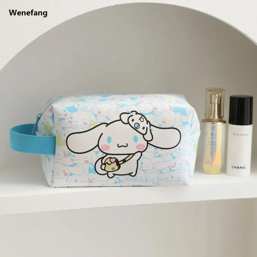 Wenefang Sanrio Hello Kitty Cosmetic Bag Kuromi Cinnamoroll My Melody New Pencil Case Coin Purse Makeup Bags Toy Girls Gifts