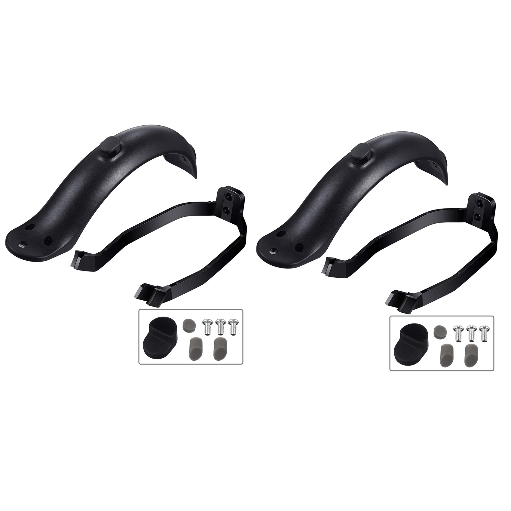 fasdaga 2X Rear Mudguard and Bracket Replacement Accessory for M365/M365 Pro Scooter with Screws and Screw Caps