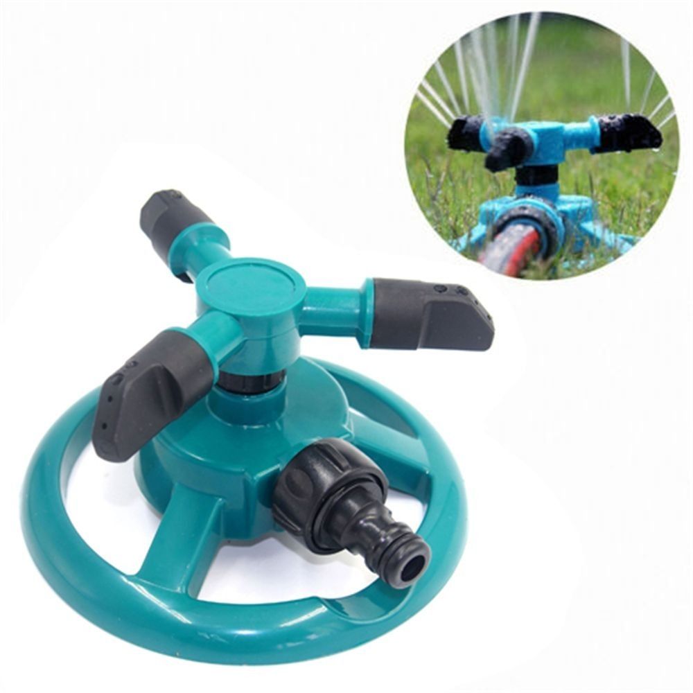 New 360 Degree Garden Sprinklers Automatic Rotating Lawn Rotary Nozzle 3 Nozzles Water Sprinkler