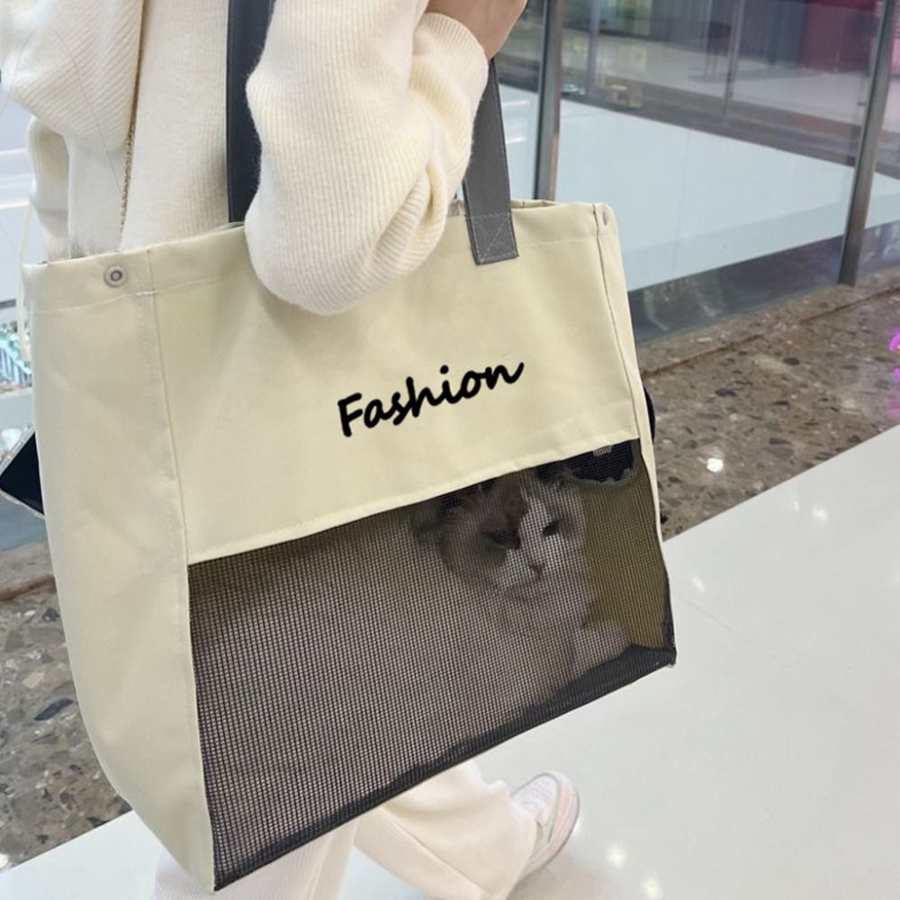 Portable Crossbody Cat Bag Small Pet Backpack for Going out Mesh Breathable Dog Backpack