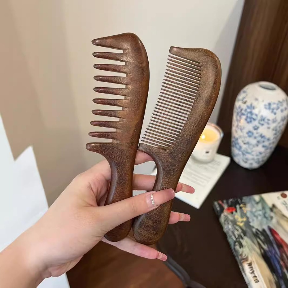 Hot Natural Labor Wooden Comb Meridian Massage No-snags Massage Comb Curly Hair Straight Wide Tooth Comb Girl