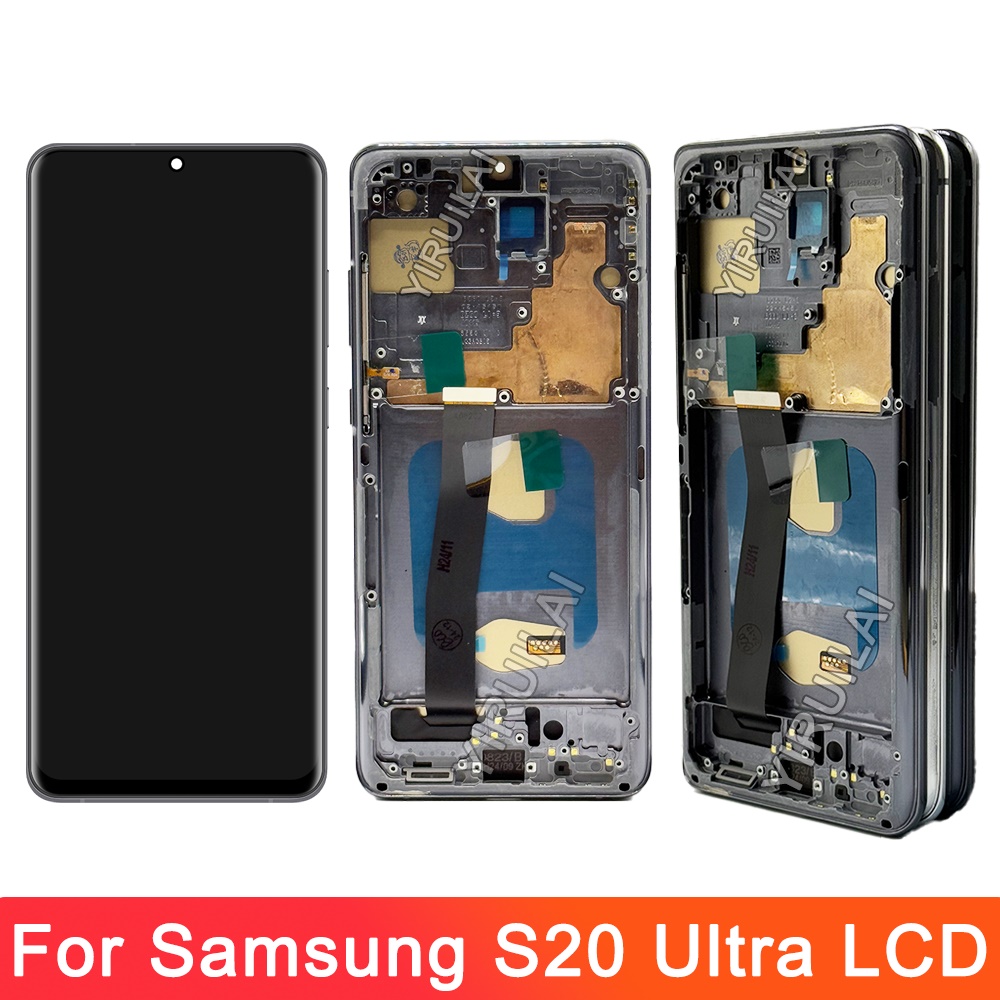 HOT TFT S20Ultra Display With Frame Touch Panel For Samsung S20 Ultra G998F SM-G988B G9880 LCD Screen Digitizer Assembly Replacement