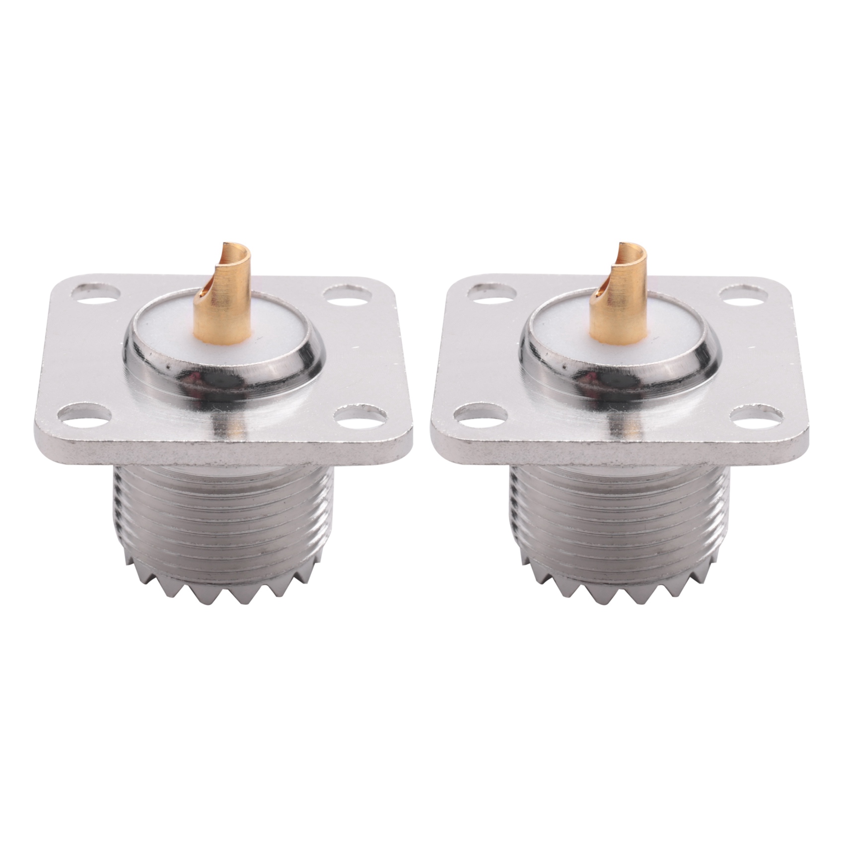 FORIDE 2X UHF SO-239 Female Jack Square Shape Solder Cup Coax Connector for Ham Radio