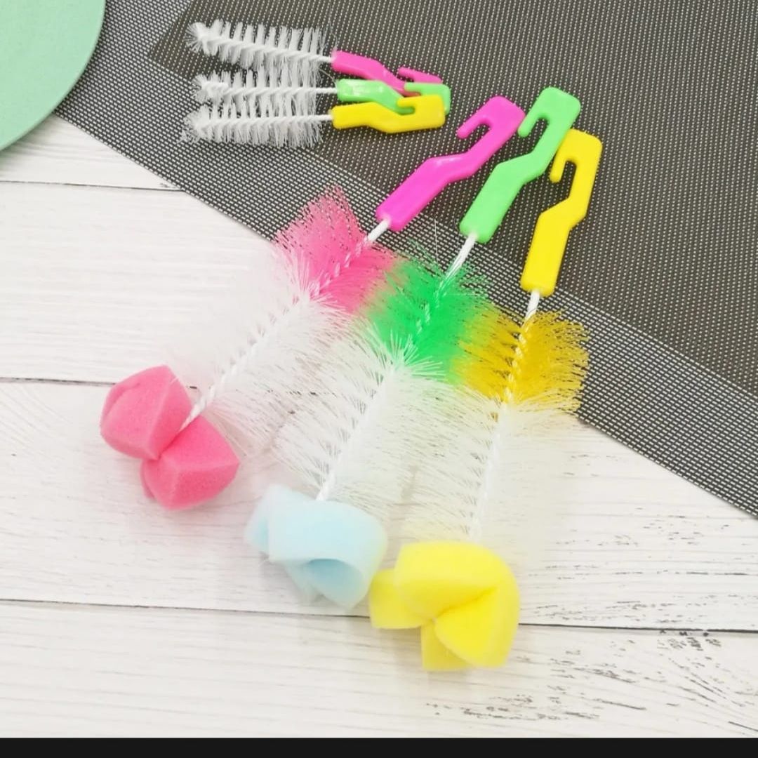 Mumlove Baby Bottle Cleaner Brush - Nipple Feeding Bottle Sponge Brush for Complete Cleaning - 2 piece (2 pair of small and bigger bottle brush)