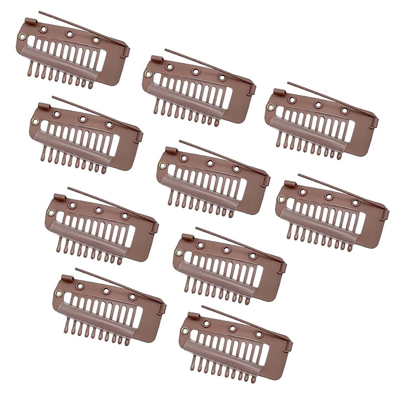 Pack of 10 Strong Chunni Clips with Safety Pin, Easy to Use with Dupatta, Hijab & Tikka Setting 4 X 2 cm Gold