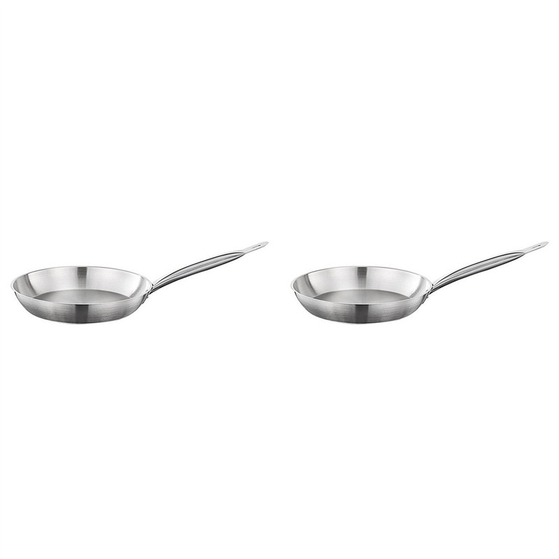 fasdaga 2X Kitchen 20cm Induction Frying Pan Stainless Steel Frypan Skillet Cookware Accessories Cooking Tools