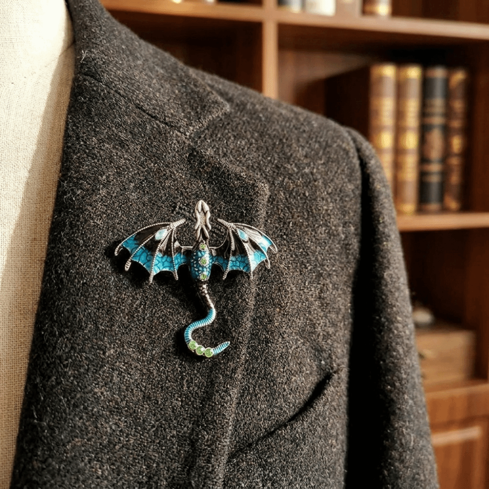 New Fashion Design Dragon Brooches Decoration Craft Dragon Brooch Vintage Colorful Suit Brooch Unisex