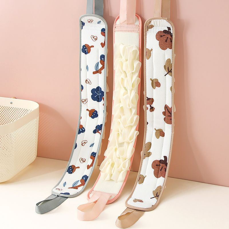 Scrubber, bathtub skin rubbing, double-sided bath towel, scrubber, back bath accessories, bathroom exfoliator, rear wash pull strap DFGGT