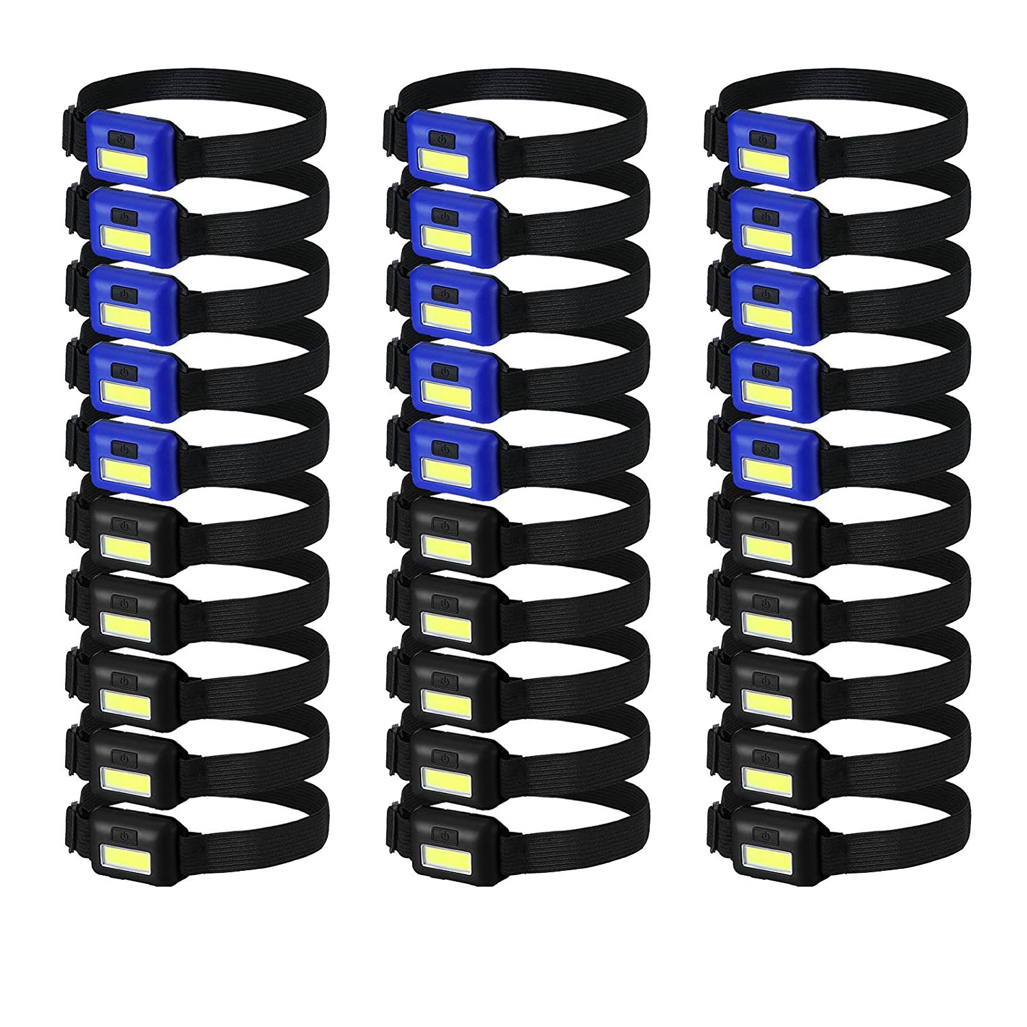 30 Pcs LED Headlight Flashlight for Adults Kids Outdoor Flashlight Headlights with Adjustable Headband Waterproof