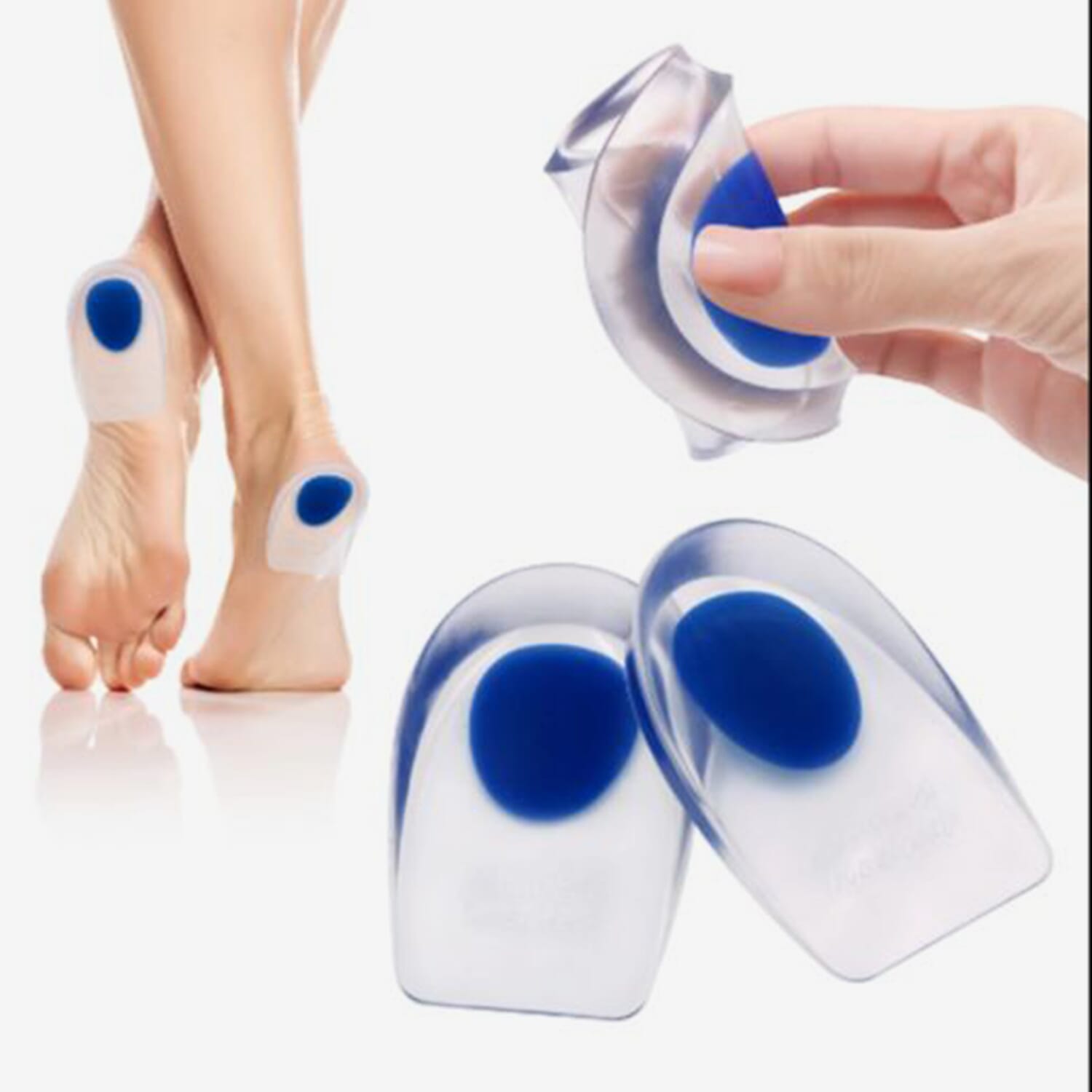 Self Adhesive Gel Silicone Heel Cushion Cup Shoe Insoles Heel Protection Foot Pad - 1 Pair